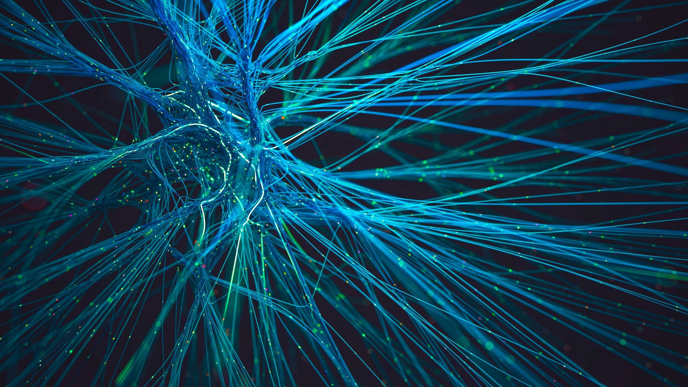 Futuristic digital neural network technology background